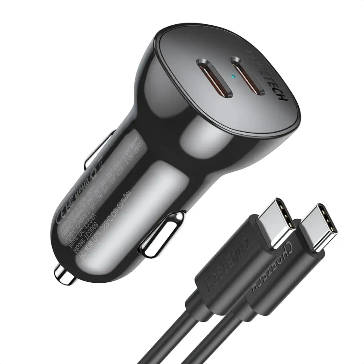 Choetech 40W Dual Type-C Fast Car Charger (TC0008) - image 1 of 1