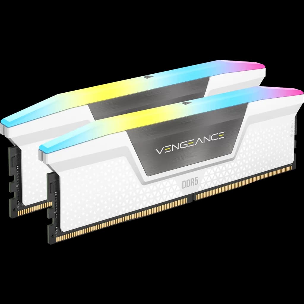 Corsair Vengeance RGB 32GB (2x16GB) 6400MHz C36 DDR5 DRAM Memory Kit - White - image 1 of 1