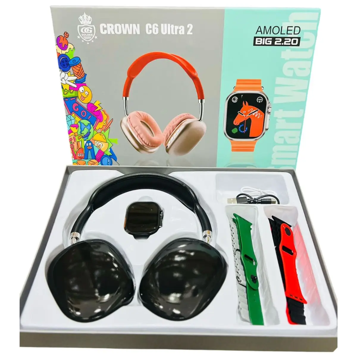 Crown C6 Ultra 2 Smart Watch With Headphone - image 1 of 1