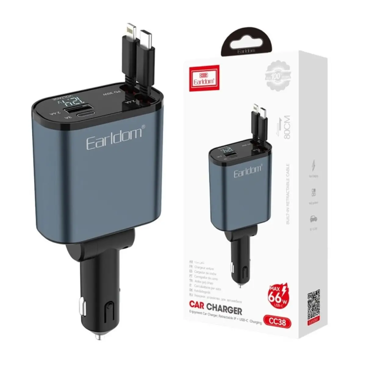 Earldom CC38 Retractable 4in1 Car Charger - image 1 of 1