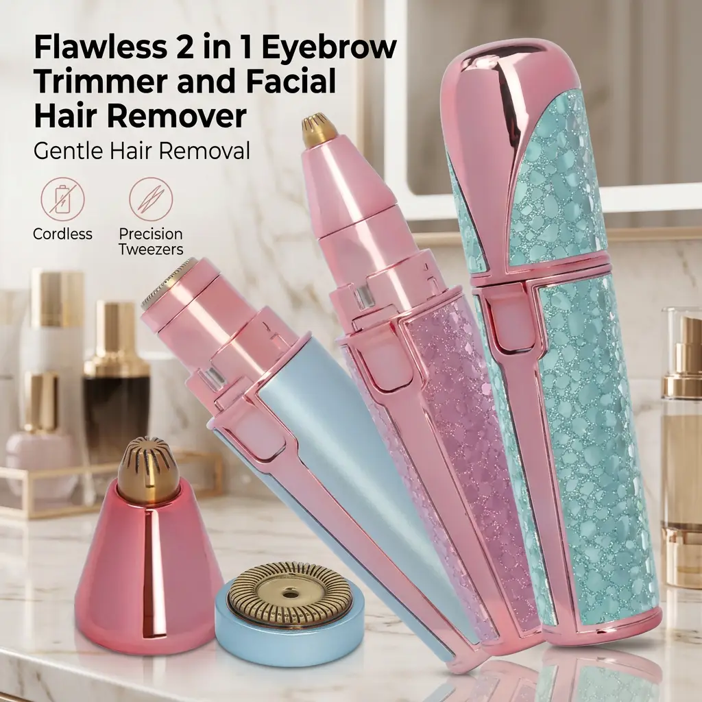 Flawless 2 in 1 Eyebrow Trimmer and Facial Hair Remover - image 1 of 1