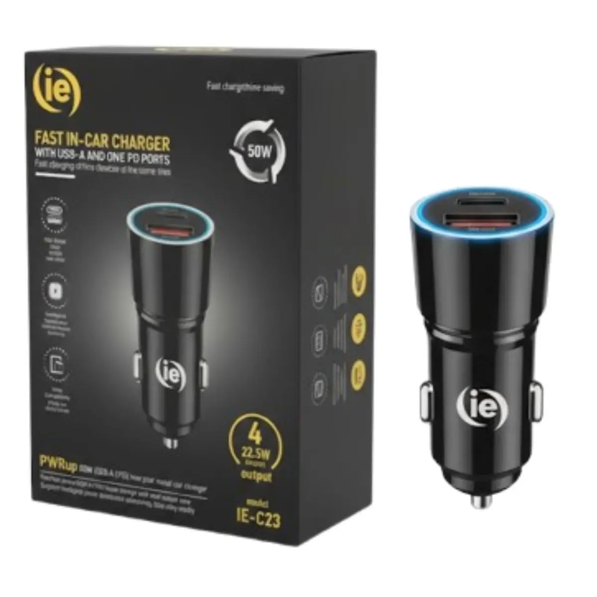 IE-C23 50W ( USB-A+PD ) Car Charger - image 1 of 1