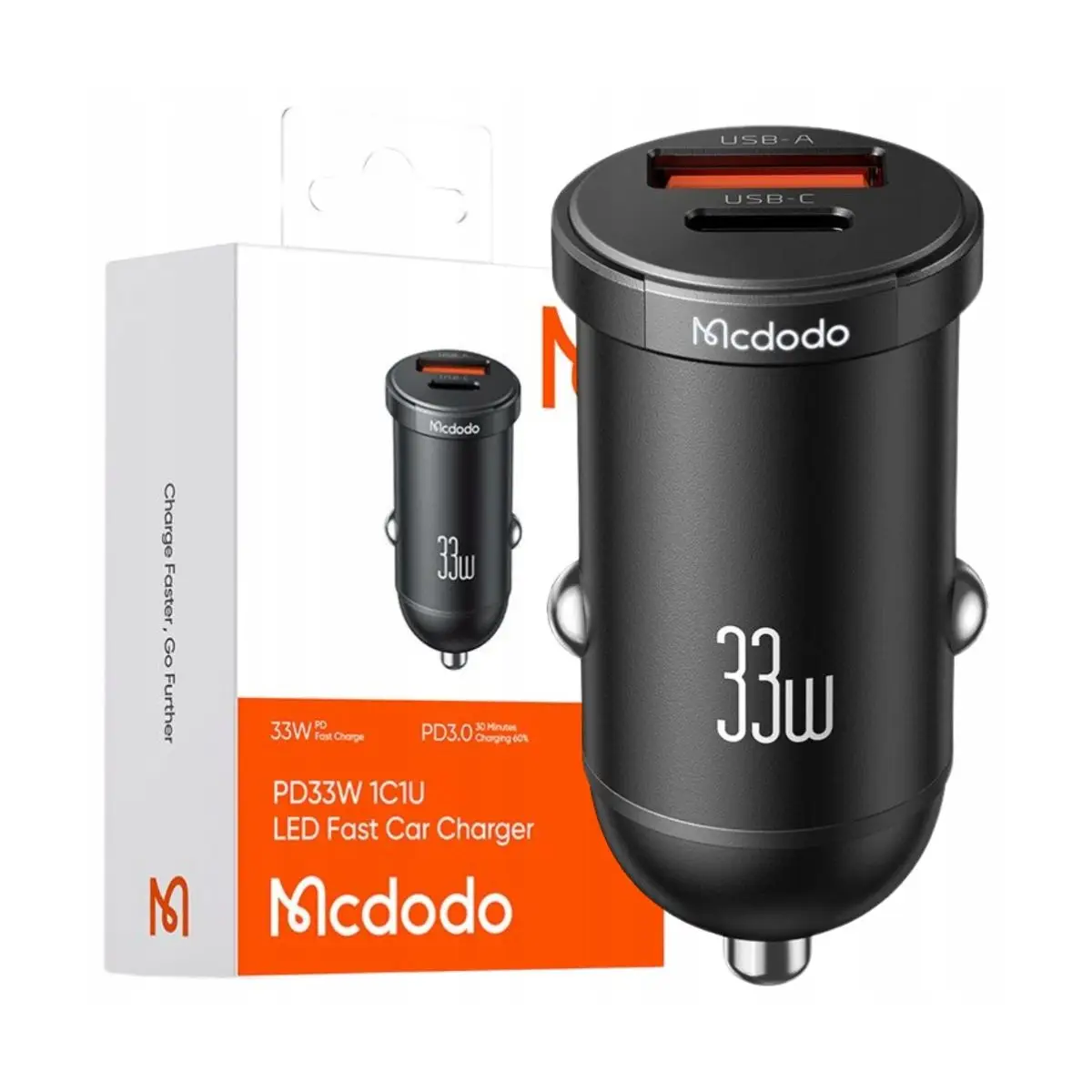 Mcdodo CC-232 33W Fast Car Charger with USB-A and USB-C Ports - image 1 of 1